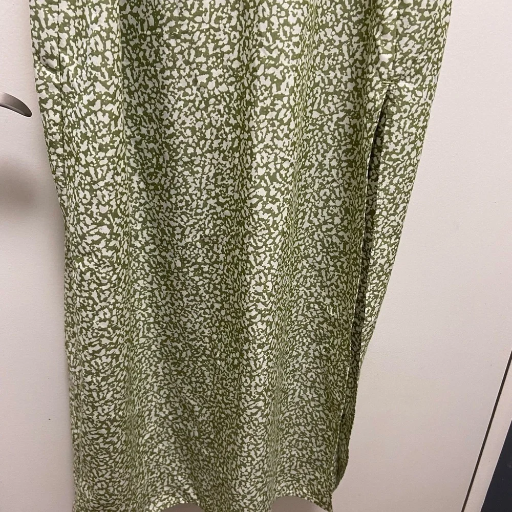 Abercrombie & fitch Medium green white ladies spaghetti strap maxi dress